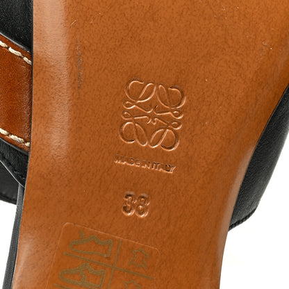 Loewe Calfskin Gate Mules 38 Black Tan 6 of 7