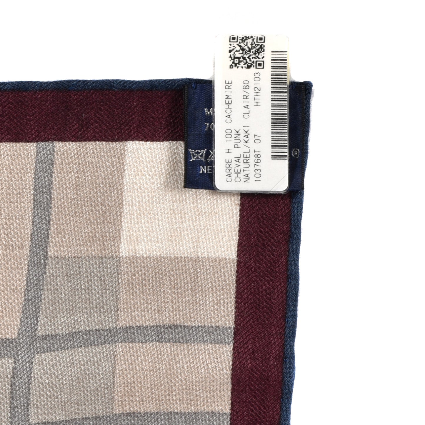 Cashmere Silk Cheval Punk Scarf 100 Naturel Kaki Clair