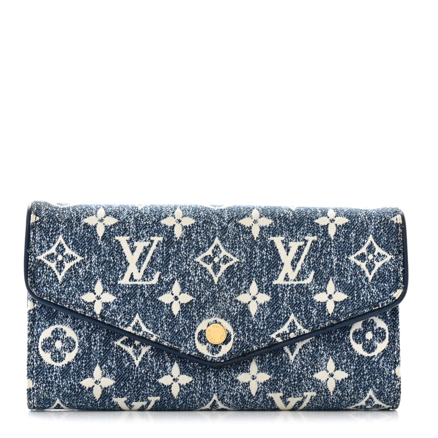LOUIS VUITTON Monogram Jacquard Denim Sarah Wallet Bleu