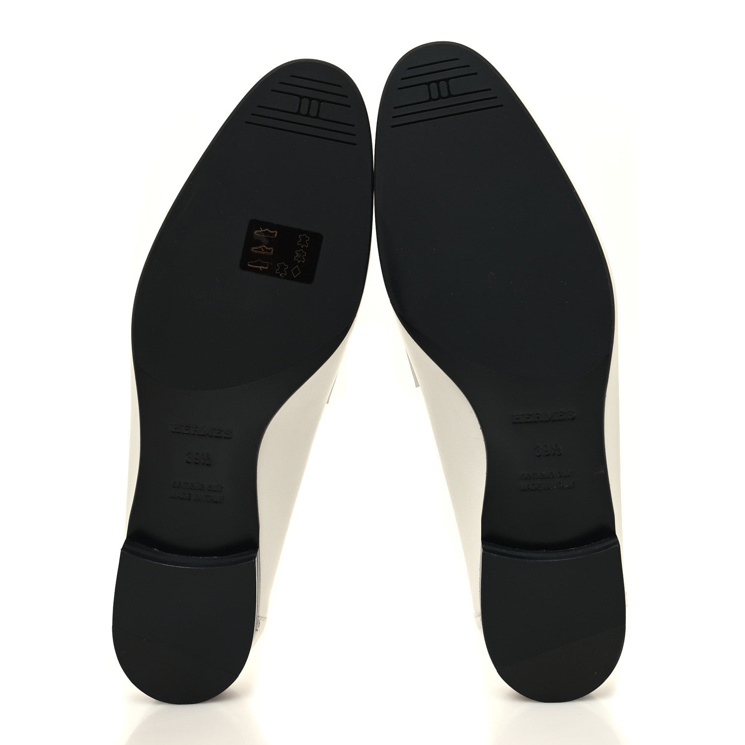 Hermes Calfskin Womens Paris Loafers 39.5 White 5 of 9