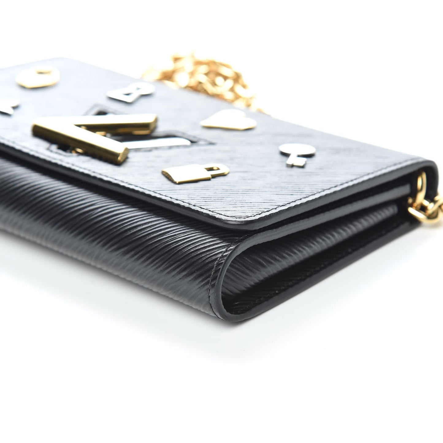 Epi Love Lock Twist Chain Wallet Black