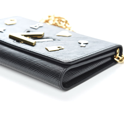 Louis Vuitton Epi Love Lock Twist Chain Wallet Black 6 of 10