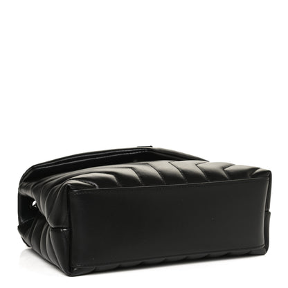 Saint Laurent Calfskin Y Quilted Monogram Small Loulou Chain Satchel Black 4 of 11