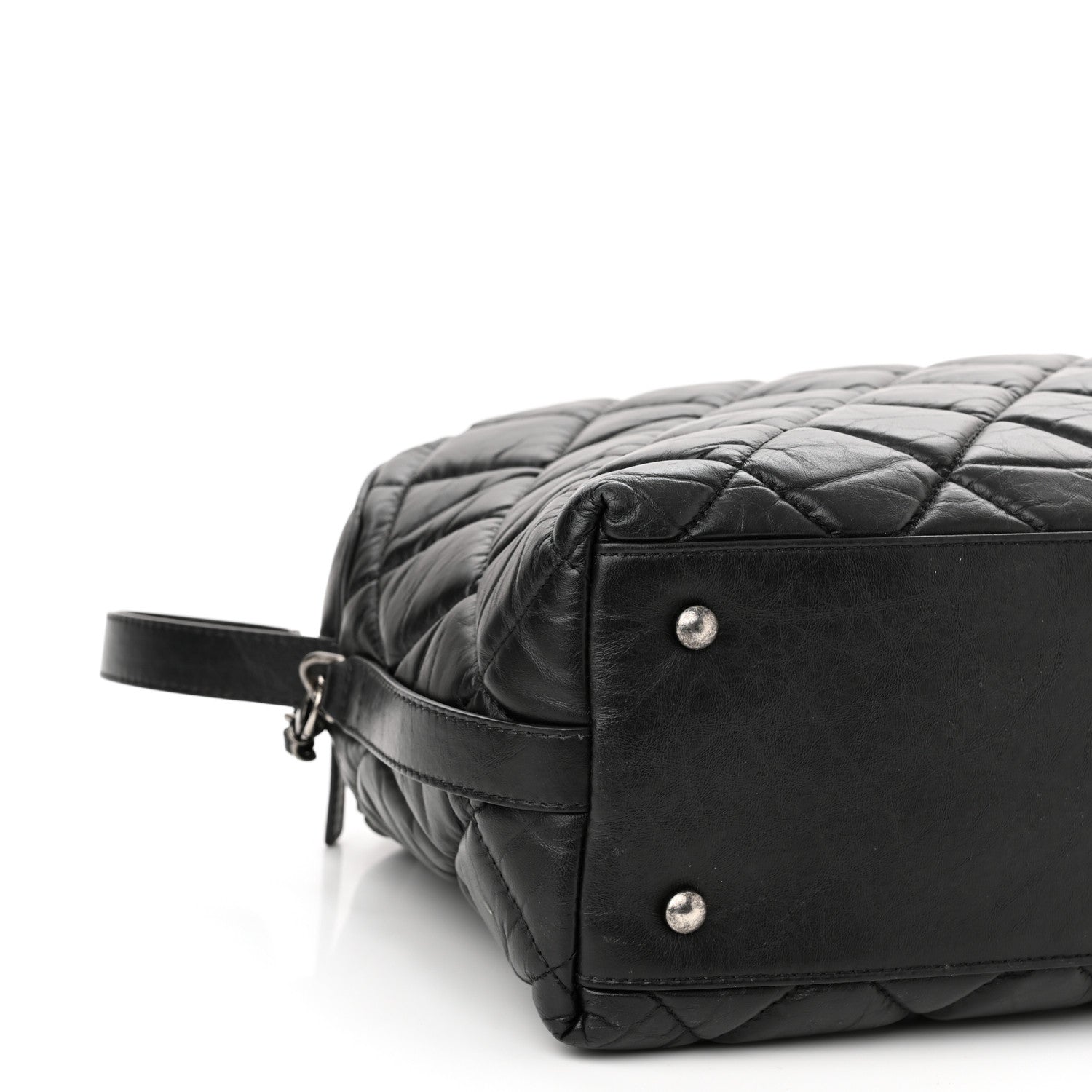 Chanel Aged Calfskin Small Bowling Bag Black 10 of 12