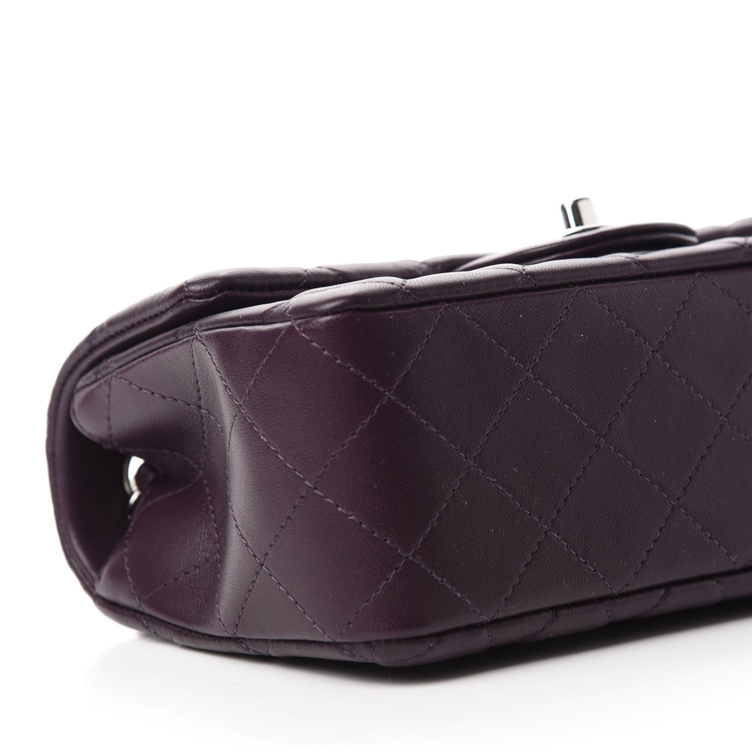 Chanel Lambskin Quilted Mini Rectangular Flap Dark Purple 6 of 11