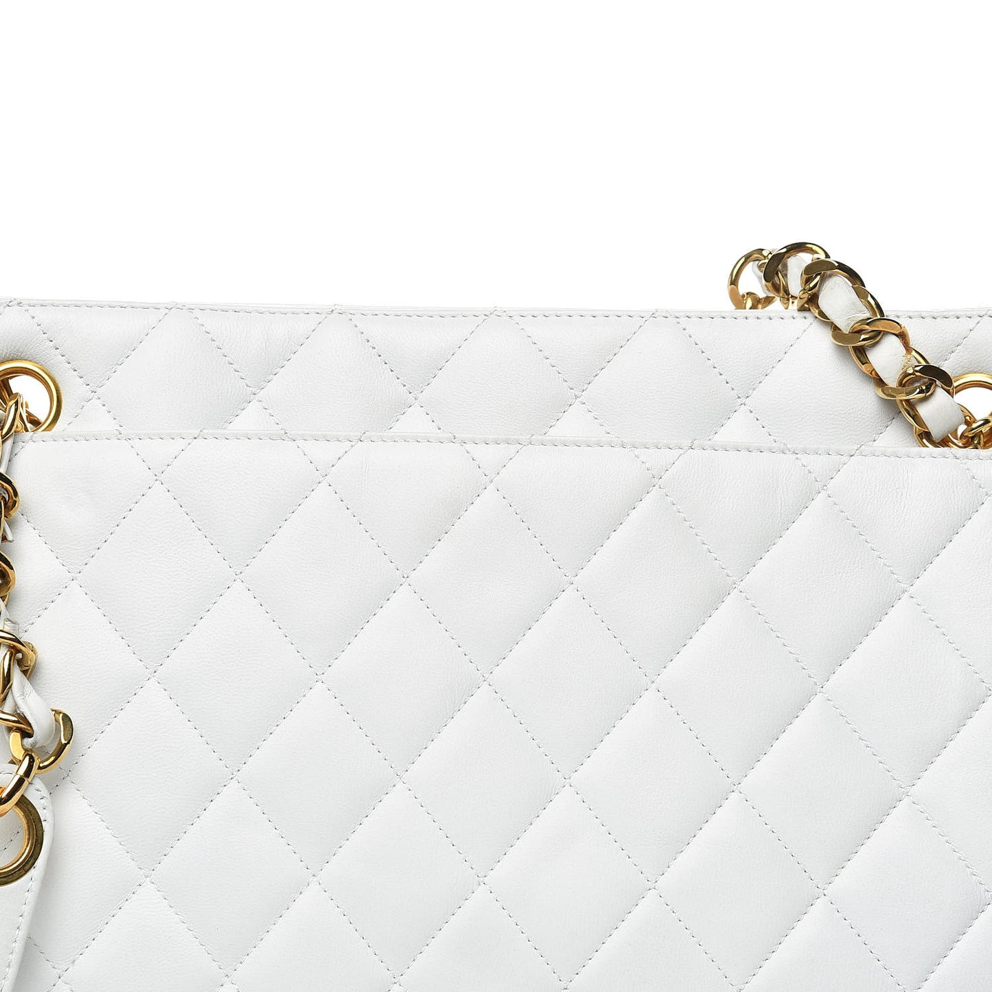Lambskin Quilted Shoulder Bag White