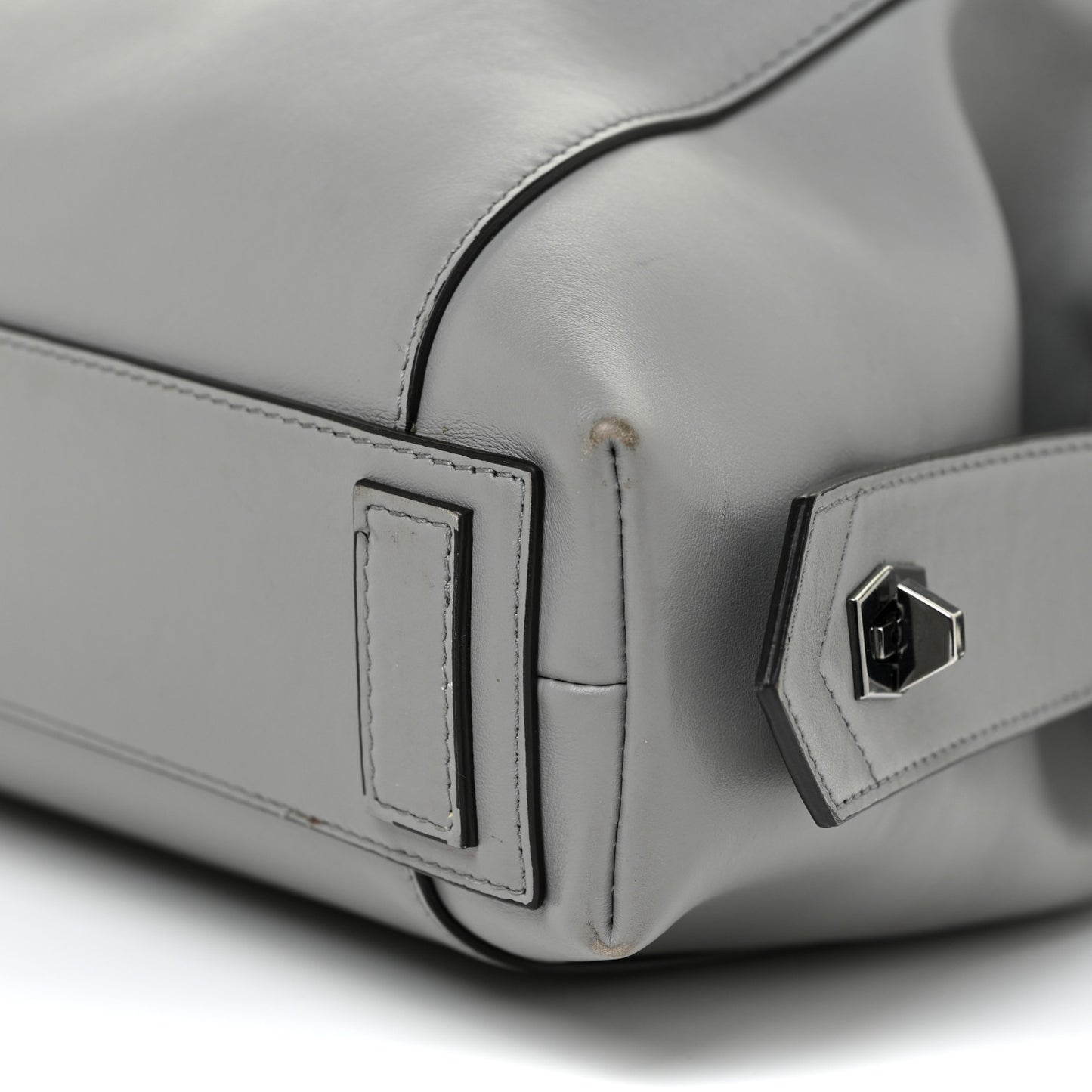 Calfskin Small Soft Antigona Pearl Grey