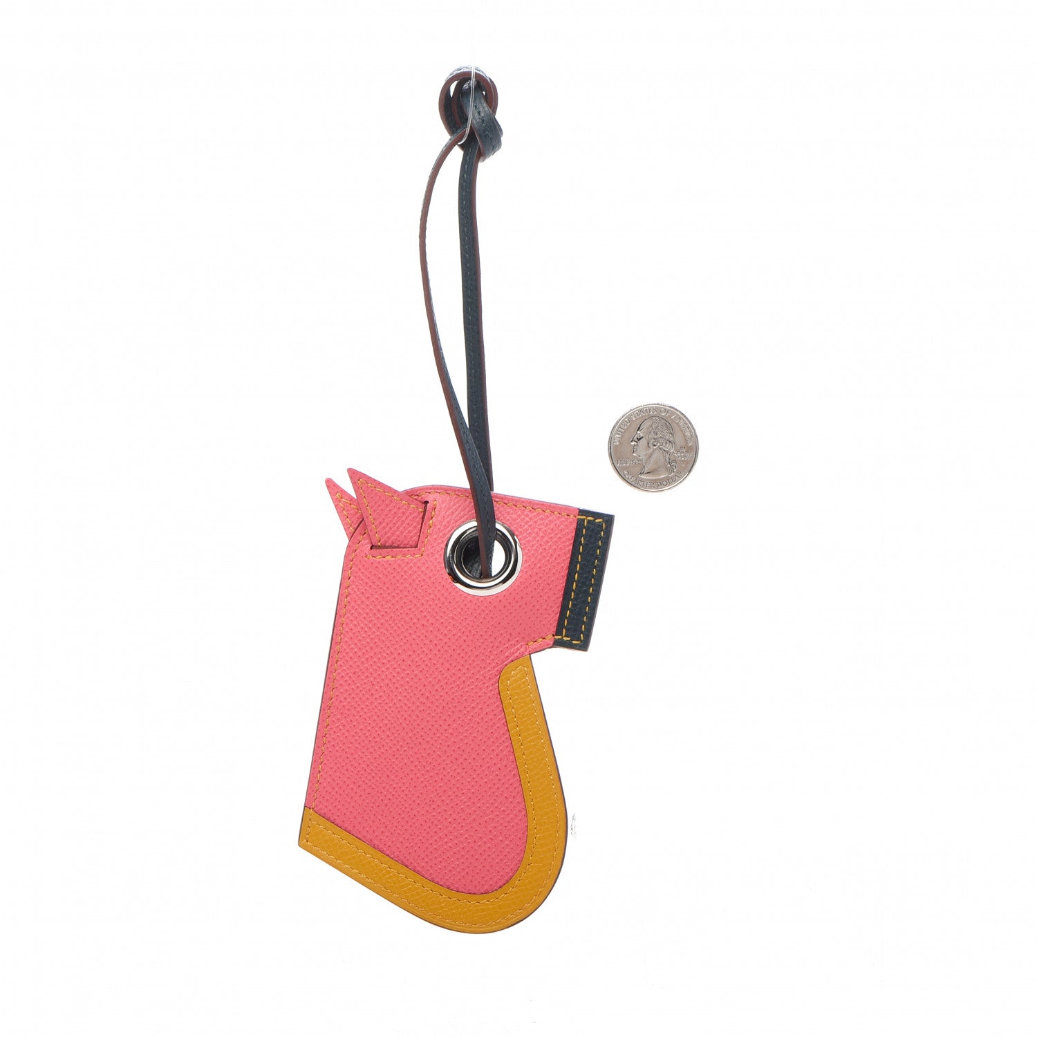 Hermes Epsom Camail Key Holder Rose Azalee Ambre Vert 2 of 5