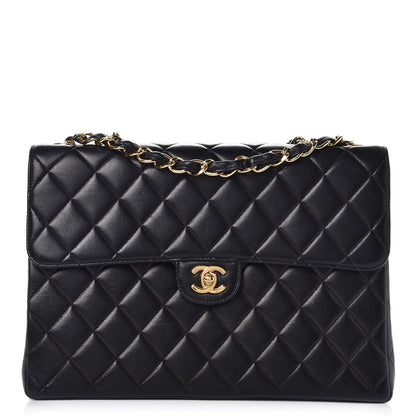 Chanel Lambskin Quilted Jumbo Single Flap Black 1 of 10