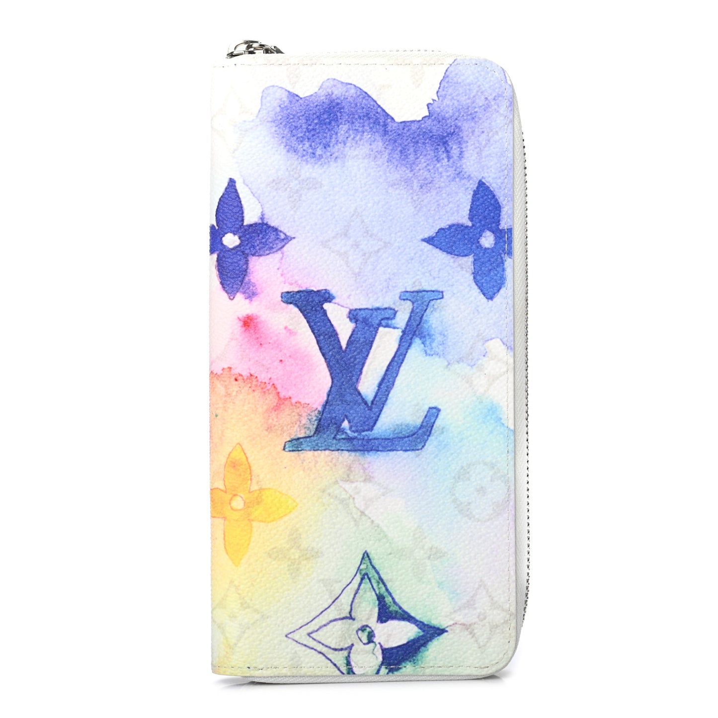 Monogram Watercolor Vertical Zippy Wallet