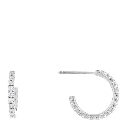 Cartier 18K White Gold Diamond SM Etincelle De Cartier Hoop Earrings 1 of 5
