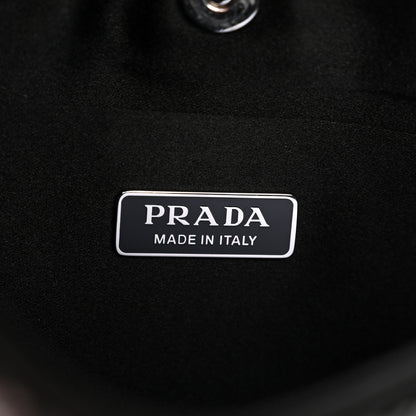 Prada Paillettes Sequin Logo Cleo Adjustable Strap Shoulder Bag Black White 6 of 10