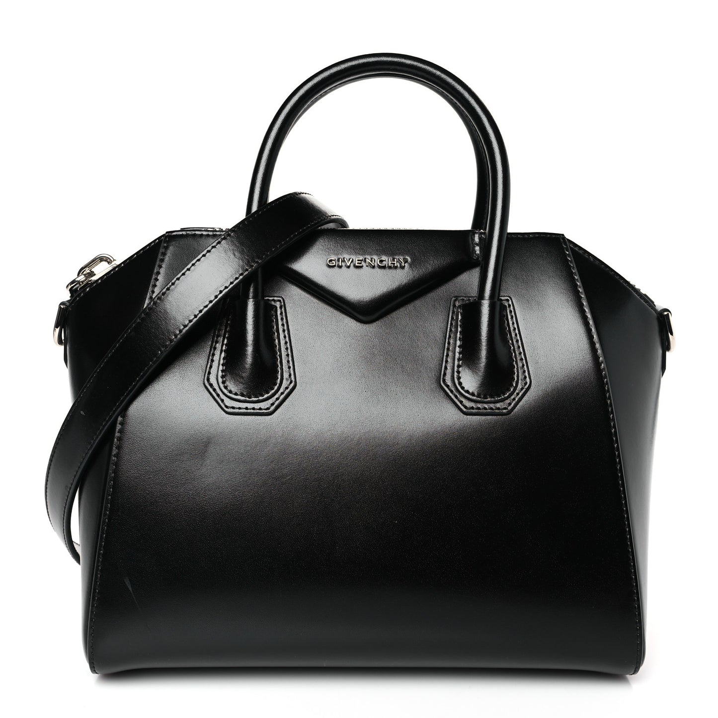 Shiny Lord Calfskin Small Antigona Black