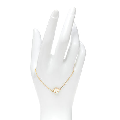 Van Cleef & Arpels 18K Yellow Gold Mother of Pearl Sweet Alhambra Bracelet 2 of 8