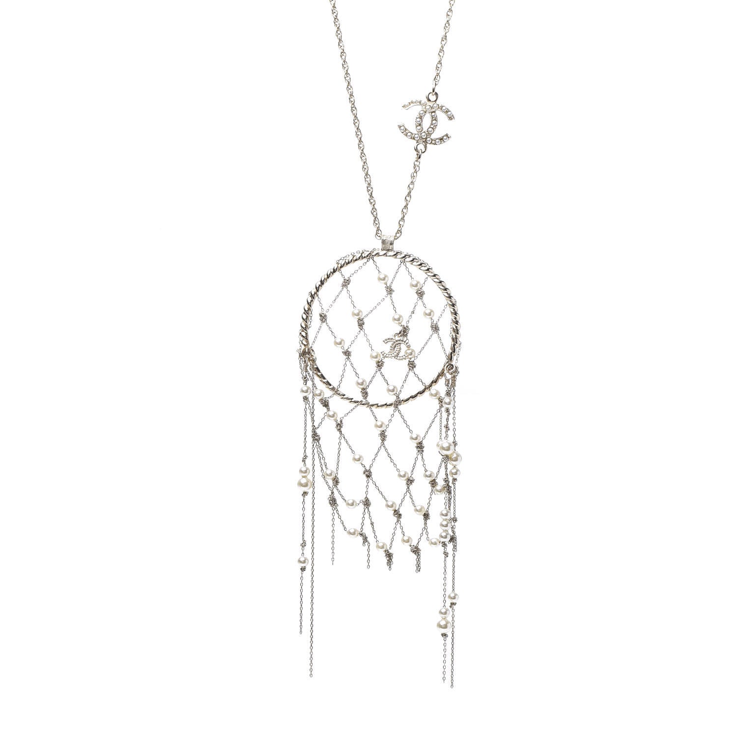 Chanel Pearl CC Dream Catcher Necklace Gold 4 of 7