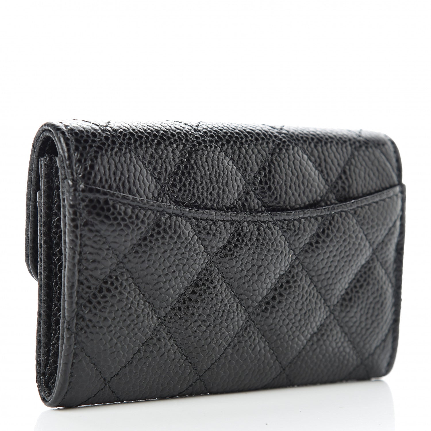 Chanel Caviar Quilted Flap Card Holder Wallet Black 3 of 10