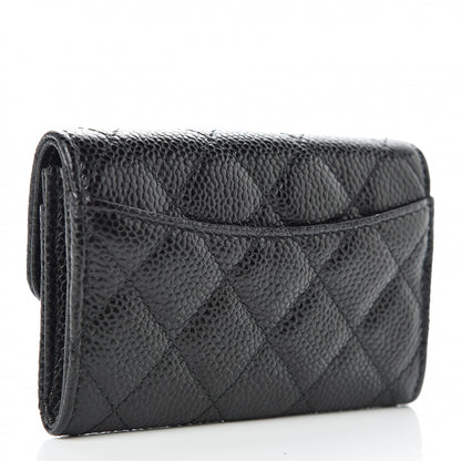 Chanel Caviar Quilted Flap Card Holder Wallet Black 3 of 10
