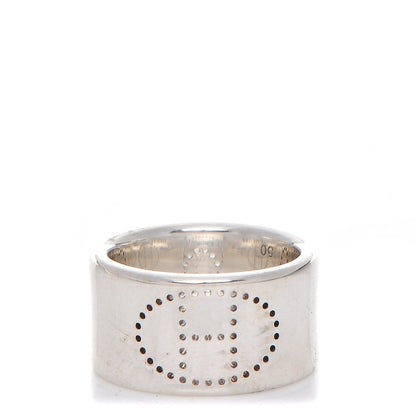 Hermes Sterling Silver Eclipse Ruban Ring GM 50 5.25 1 of 6