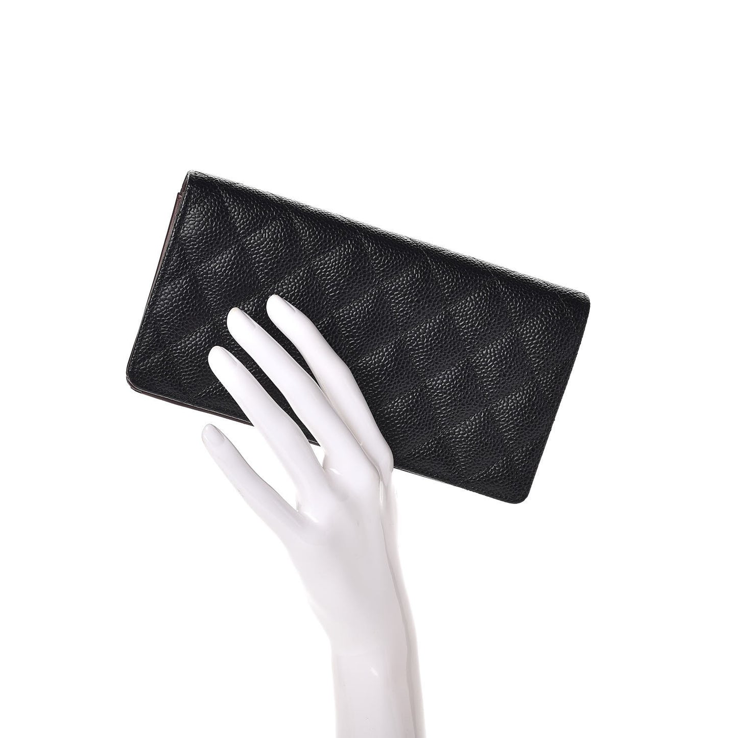 Caviar Quilted Yen Wallet Black