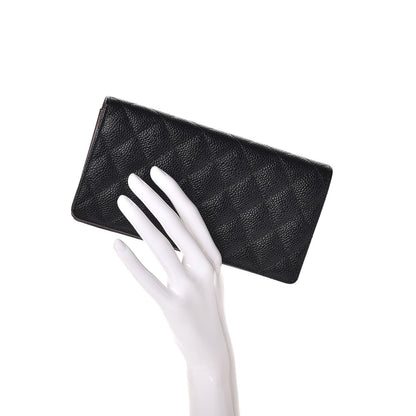 Chanel Caviar Quilted Yen Wallet Black 2 of 9