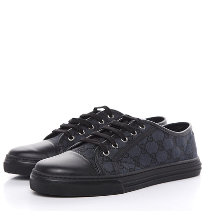 Gucci GG Monogram Calfskin Womens Low Top Sneakers 40.5 Piombo Black 3 of 9