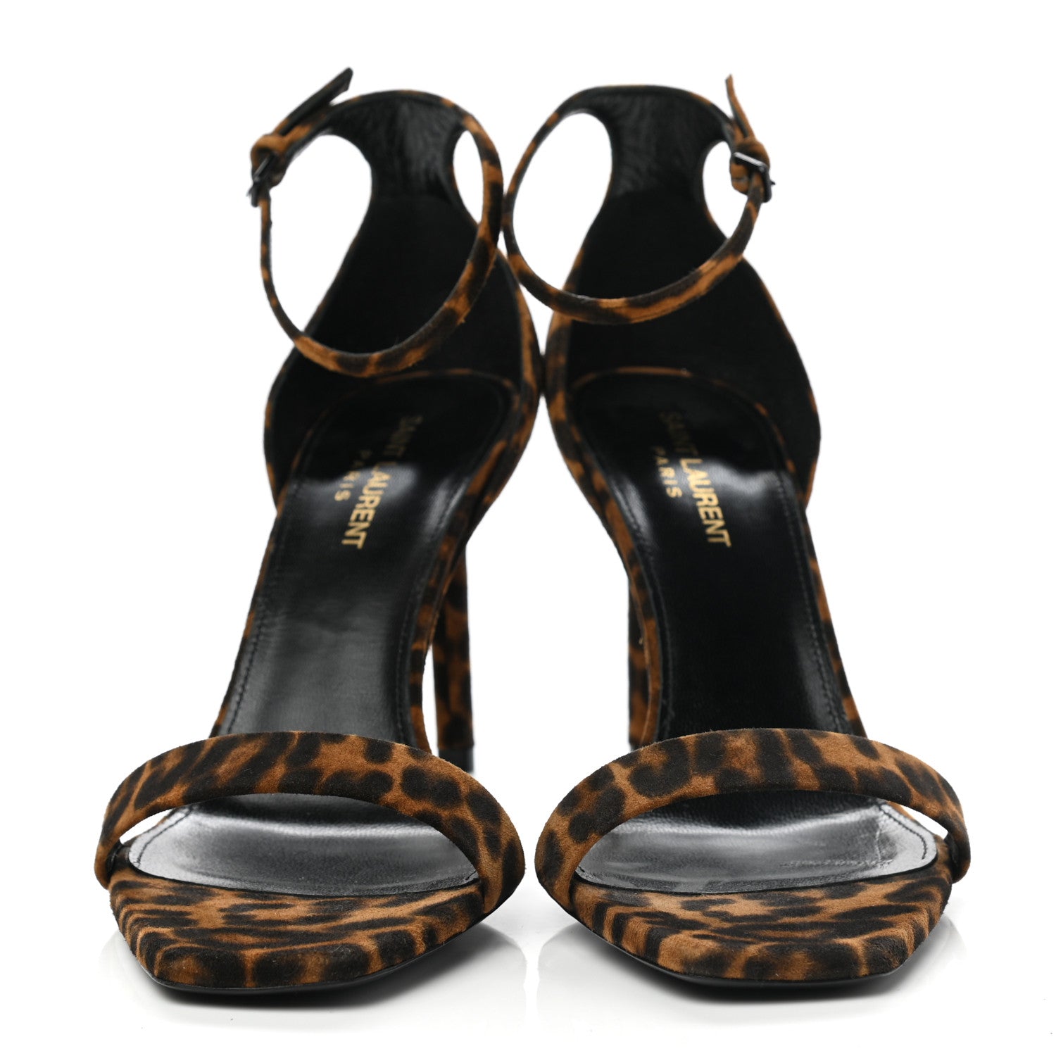 Saint Laurent Calf Hair Leopard Print Amber 105 Ankle Strap Sandals 40 Brown 2 of 8