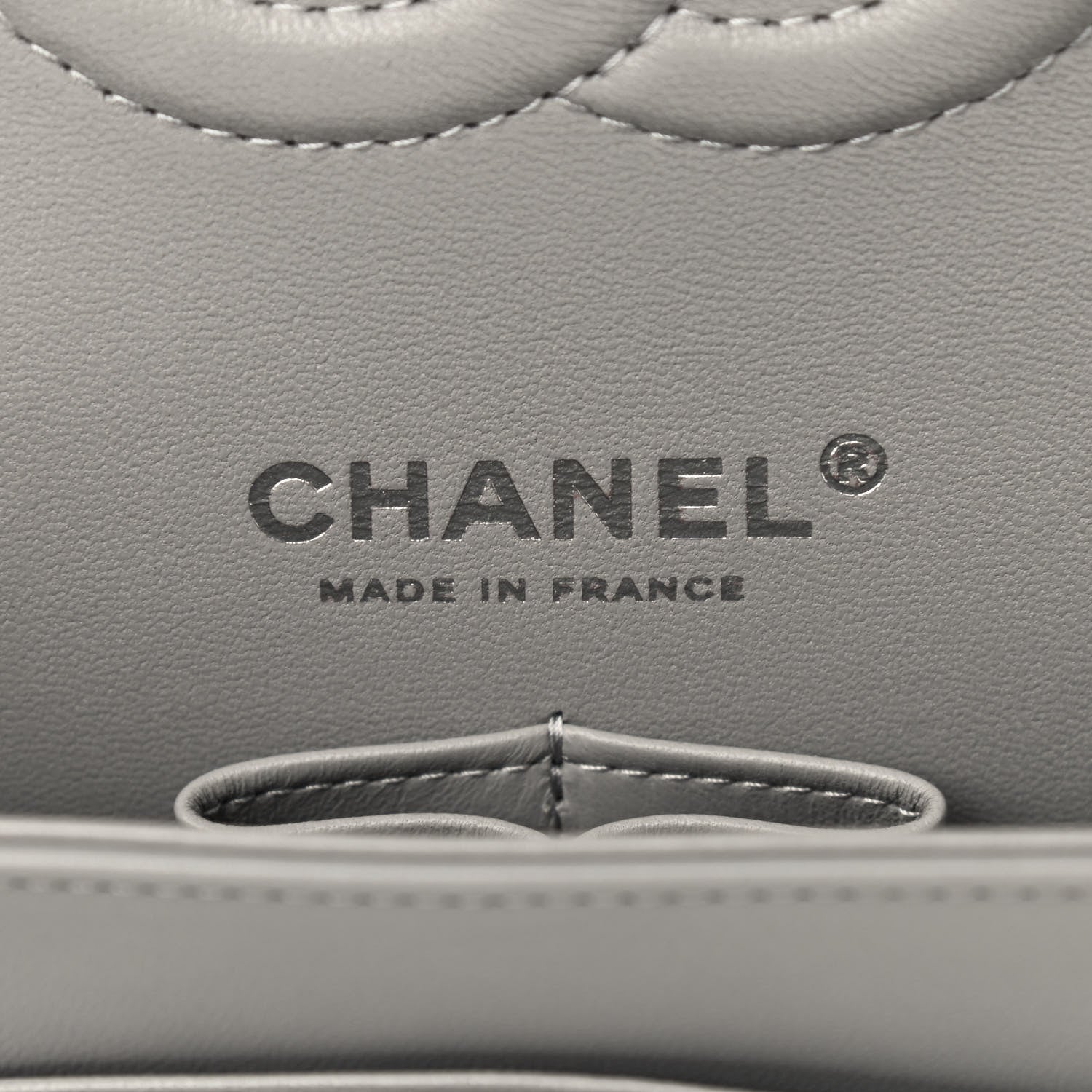 Chanel Lambskin Quilted Medium Double Flap Grey 5 of 8