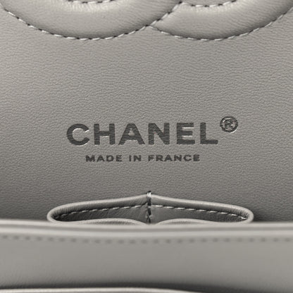 Chanel Lambskin Quilted Medium Double Flap Grey 5 of 8