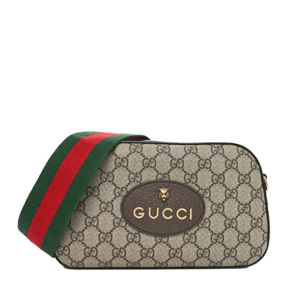 Gucci GG Supreme Monogram Web Neo Vintage Shoulder Bag Beige New Acero Crop 1 of 10