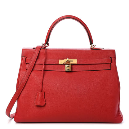 Hermes Togo Kelly Retourne 35 Rouge Casaque 1 of 9