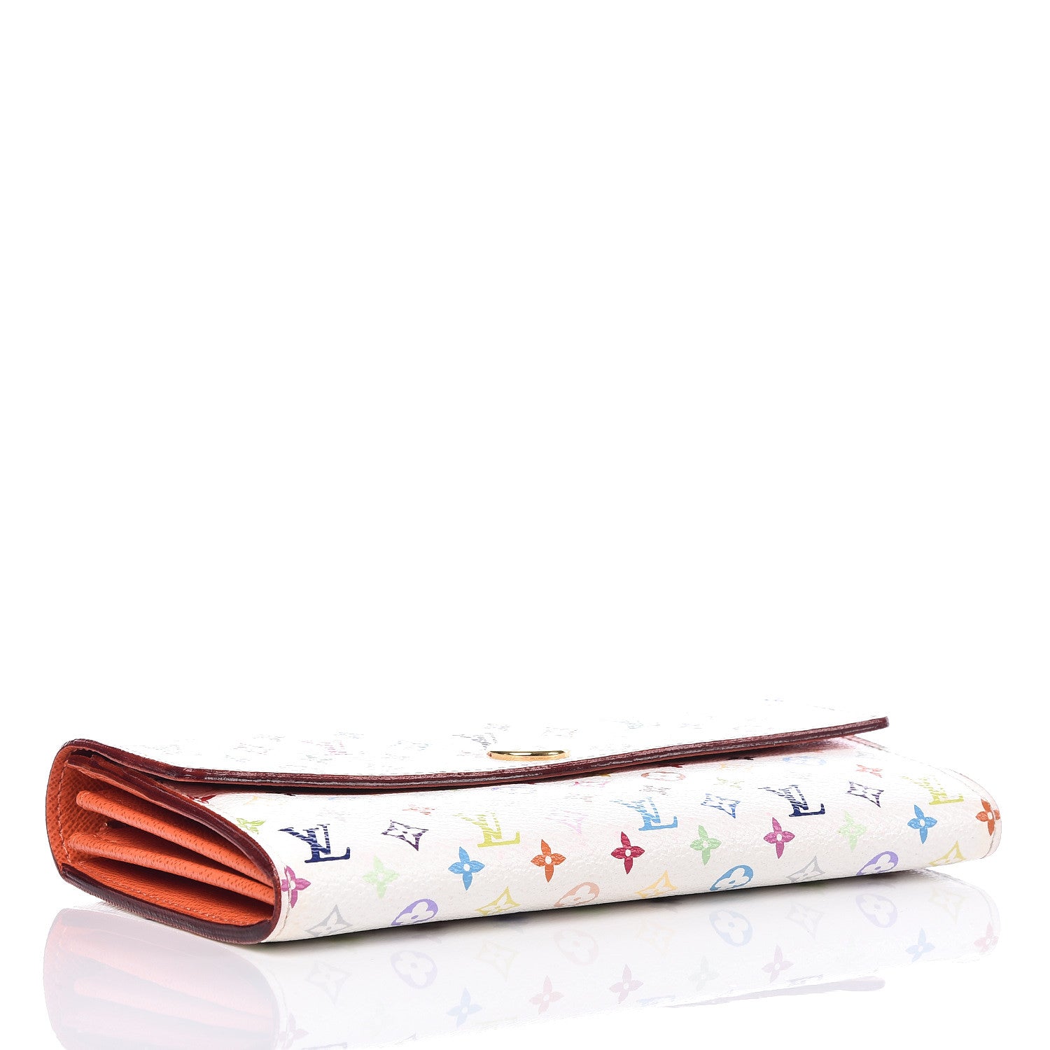 Louis Vuitton Monogram Multicolor Sarah Wallet White Orange 4 of 9