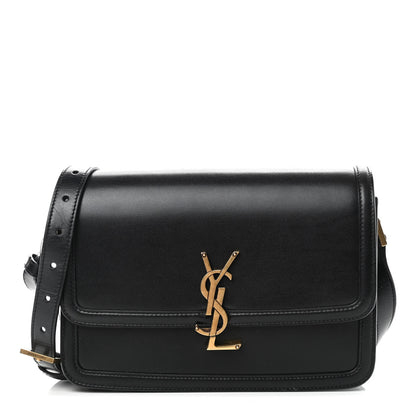 Saint Laurent Box Calfskin Monogram Medium Solferino Satchel Black 1 of 11