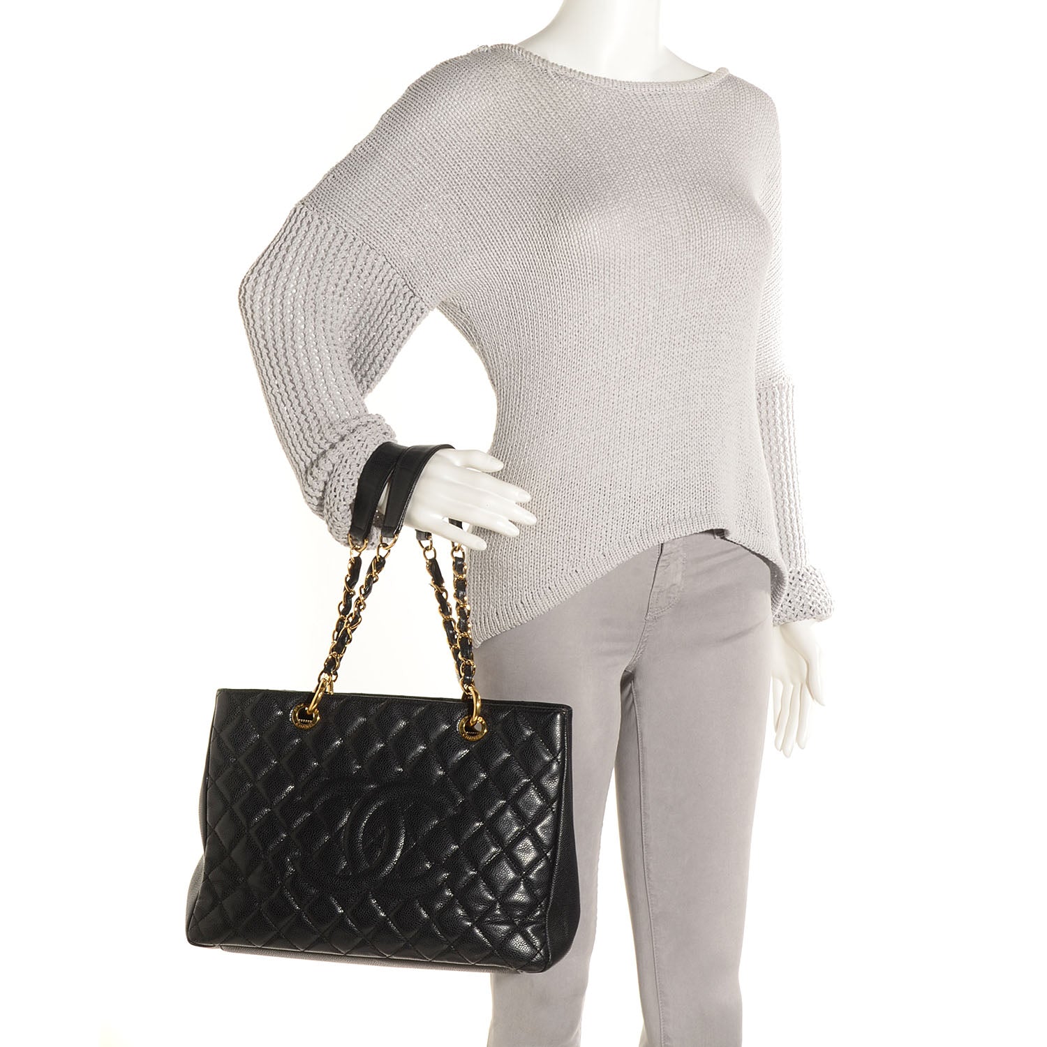 Chanel Caviar Grand Shopping Tote GST Black 2 of 7