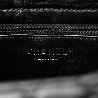 Chanel Metallic Aged Calfskin Quilted Reissue 2.55 Accordion Flap Black 6 of 10