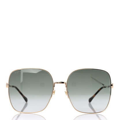 Gucci Metal Horsebit Square Frame Sunglasses GG0879S Gold 2 of 8