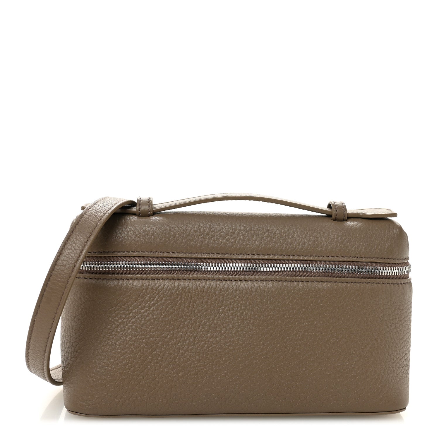 Loro Piana Grained Calfskin L19 Extra Pocket Pouch Warm Mastic