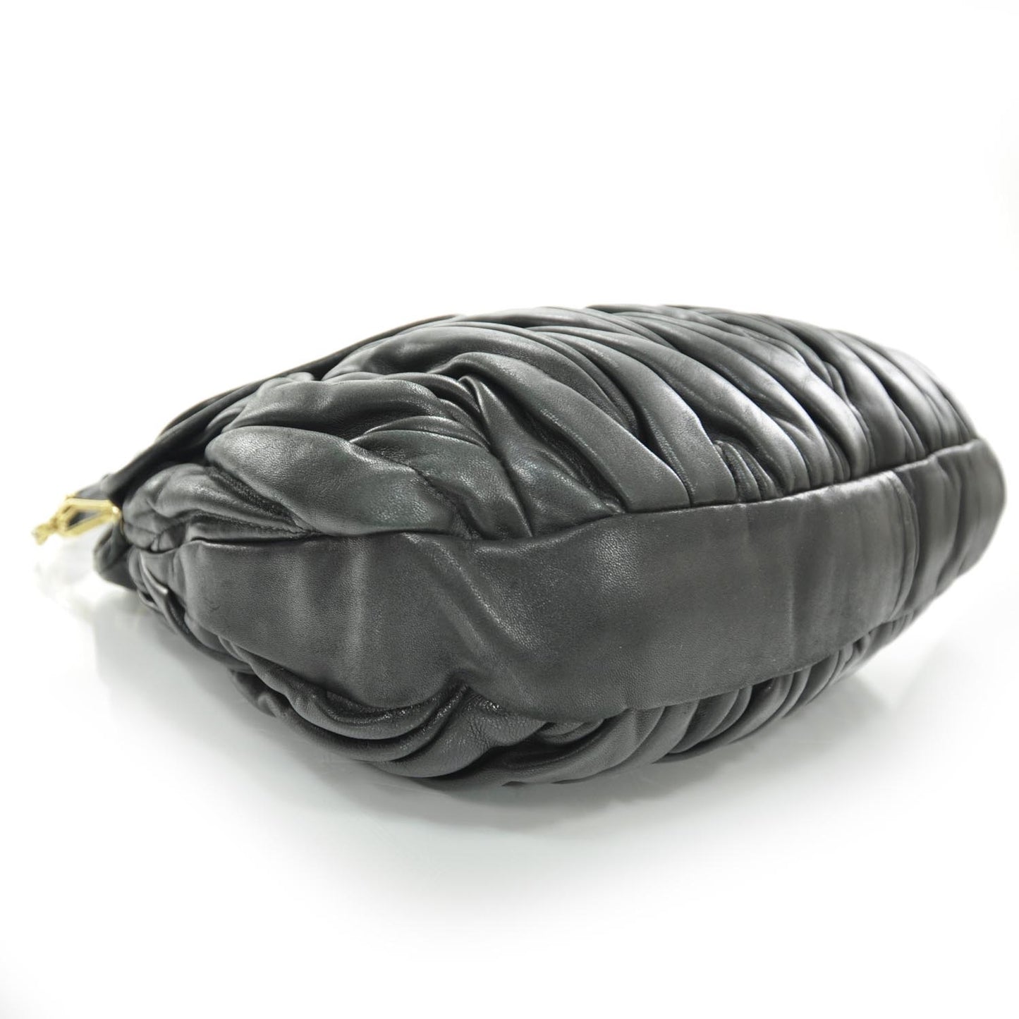 Leather Matelasse Coffer Hobo Black