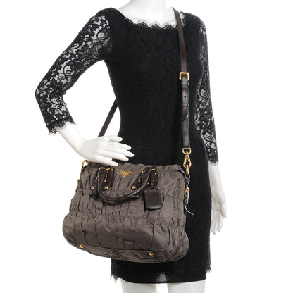 Prada Tessuto Nylon Gaufre Tote Fumo 2 of 11