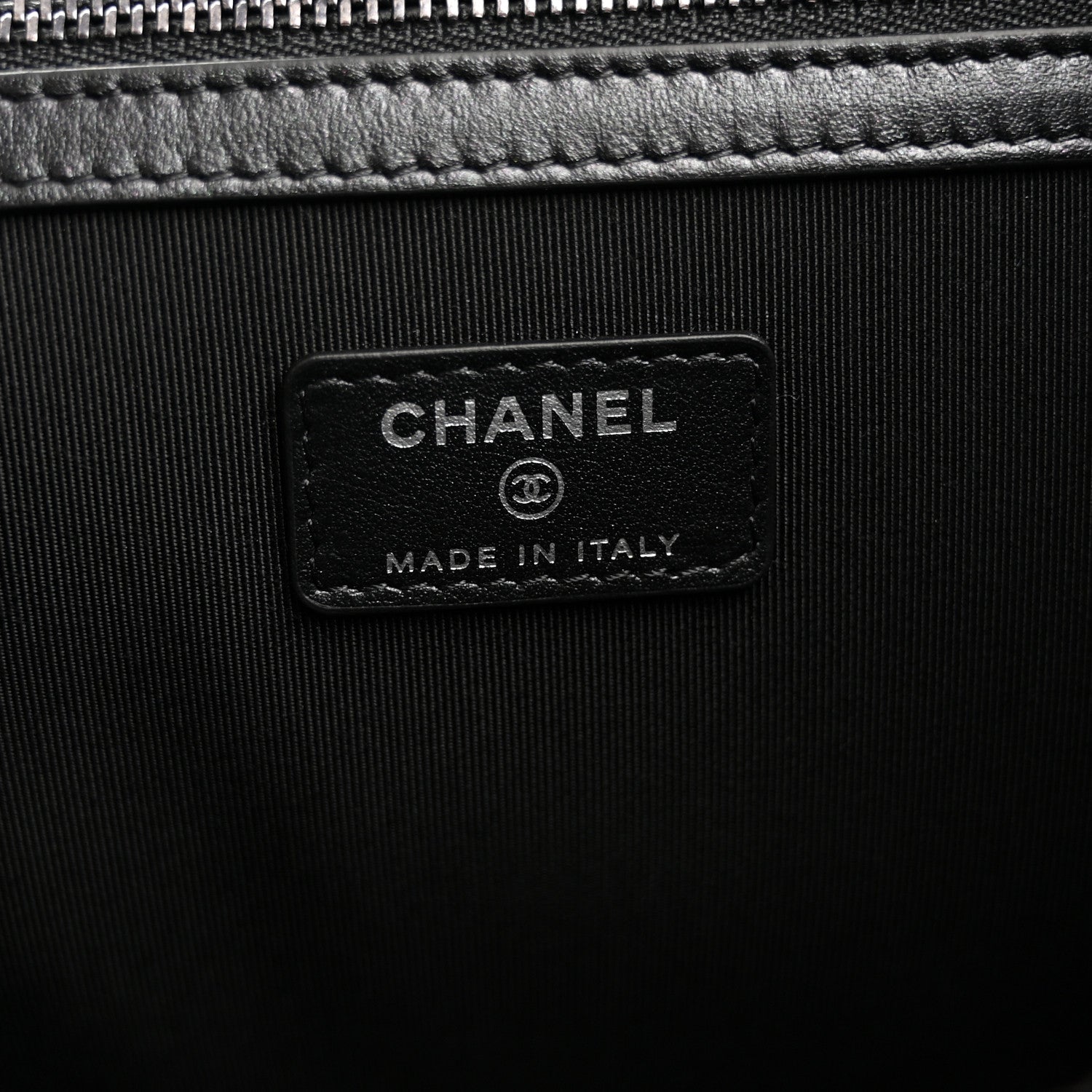 Chanel Aged Calfskin Quilted Large Tassel Cosmetic Case Black 6 of 8