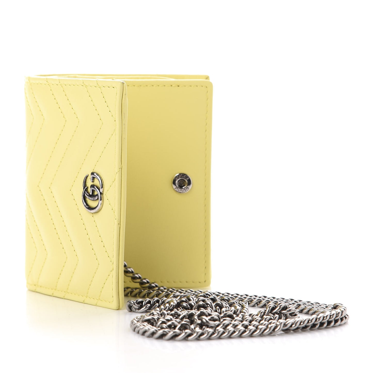 Calfskin Matelasse Mini GG Marmont Wallet On Chain Banana