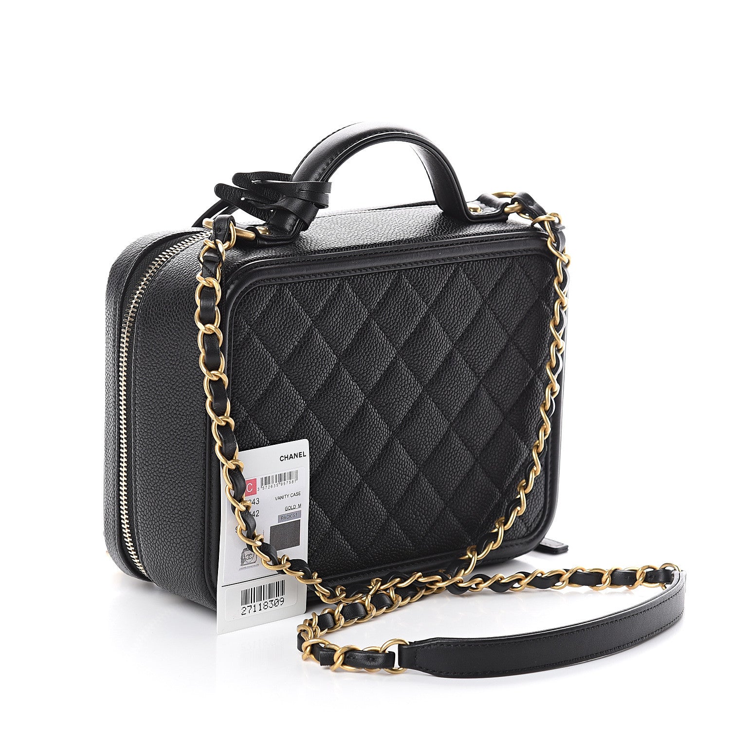 Chanel Caviar Quilted Medium CC Filigree Vanity Case Black 2 of 8