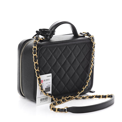 Chanel Caviar Quilted Medium CC Filigree Vanity Case Black 2 of 8