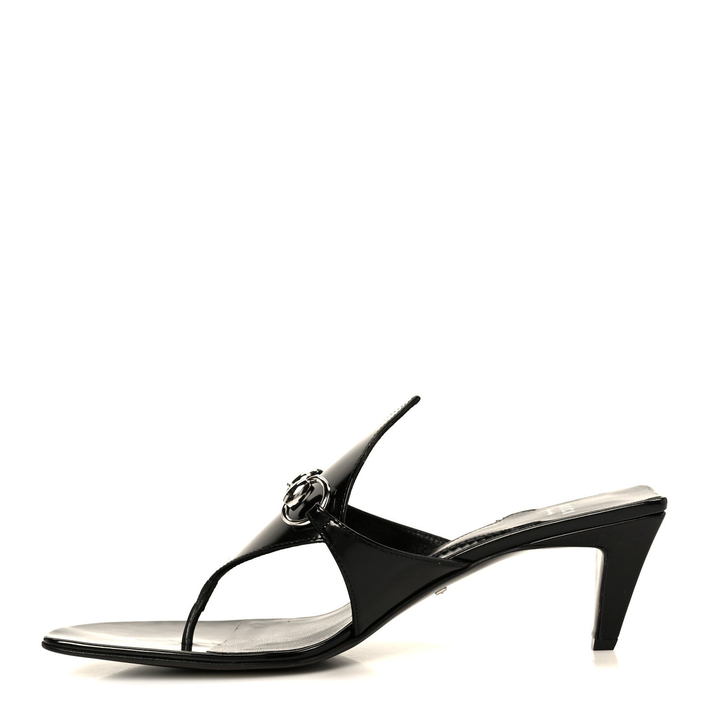 Malaga Kid Regent Calfskin Mariame Horsebit 55mm Mule Slide Sandals 39.5 Black
