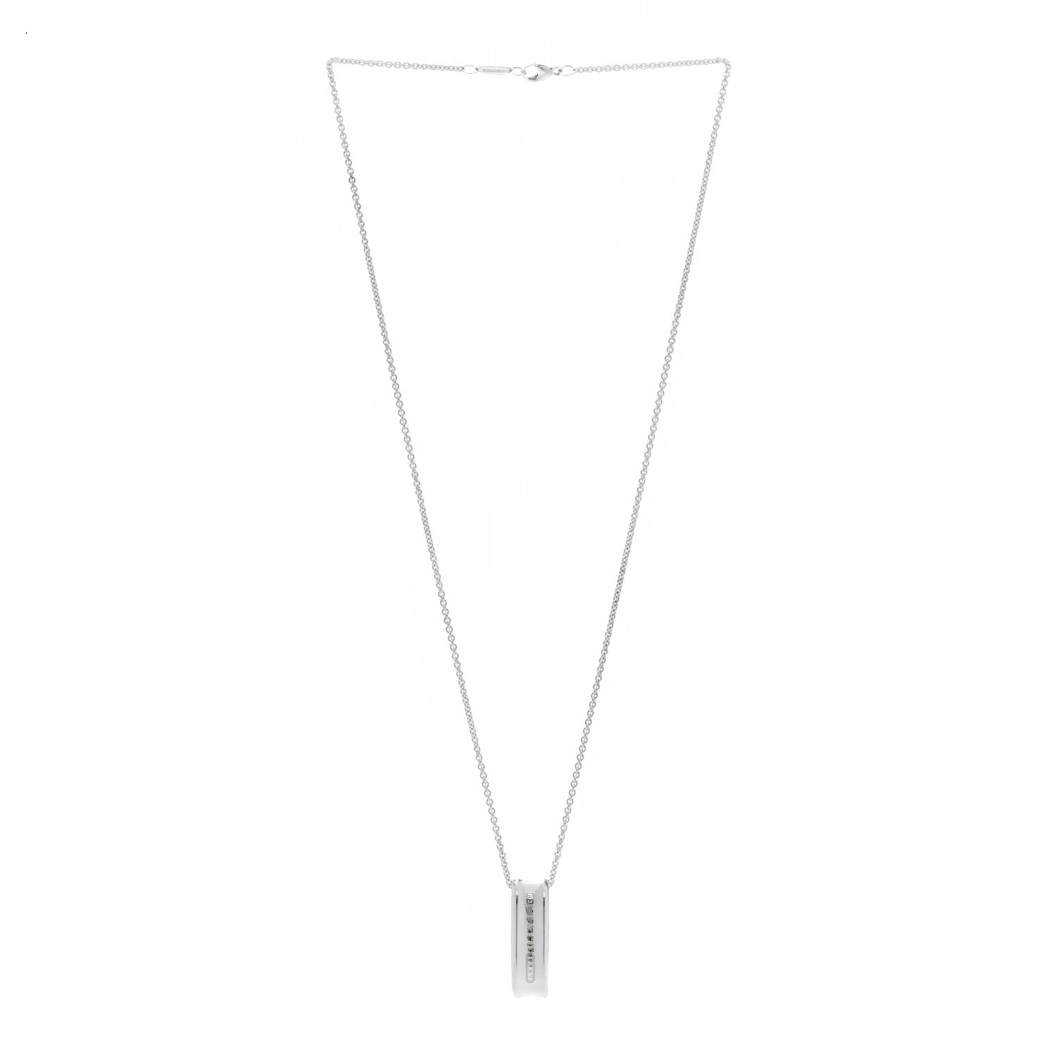Tiffany Sterling Silver 1837 Loop Cushion Pendant Necklace 3 of 5