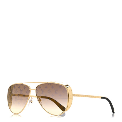 Louis Vuitton Monogram Las Vegas Parano Sunglasses Z1054W Gold 1 of 7