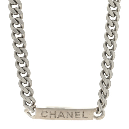 Chanel Oversized Chain Logo Short Necklace Silver 1 of 4
