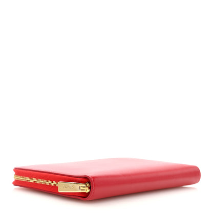 Celine Lambskin Large Zip Around Multifunction Wallet Red 4 of 7