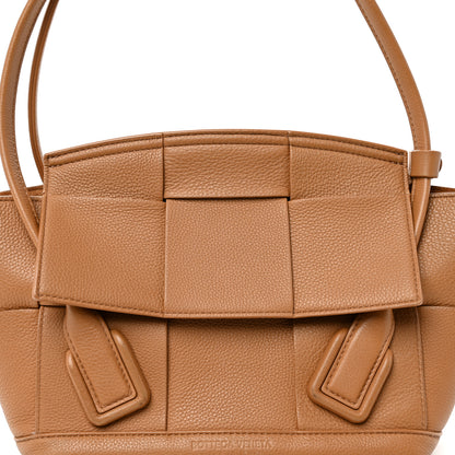 Bottega Veneta Grained Calfskin Maxi Intrecciato Small Arco Caramel 7 of 11
