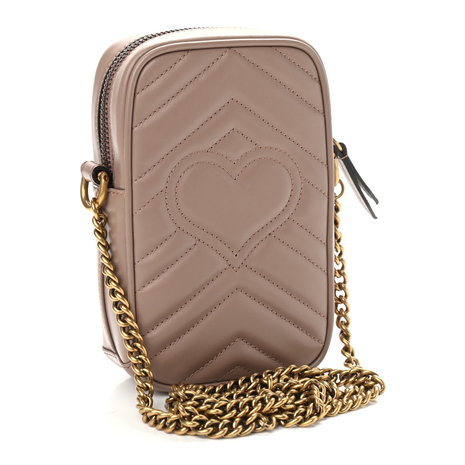 Gucci Calfskin Matelasse Mini GG Marmont Crossbody Bag Porcelain Rose 3 of 8