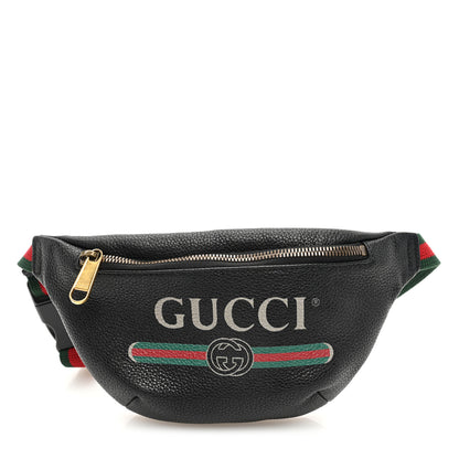 Gucci Grained Calfskin Small Logo Belt Bag Black 1 of 10